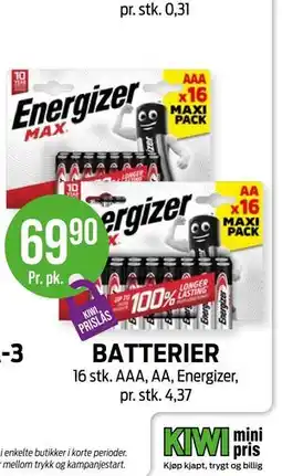Kiwi BATTERIER tilbud