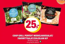Coop Extra COOP GRILL PERFEKT MIDDELHAVSSALAT/FAVORITTSSALAT/COLESLAW KIT tilbud