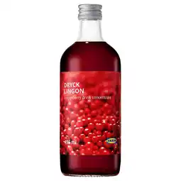 IKEA Dryck lingon Tyttebærsaft, 495 ml tilbud