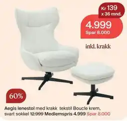 Møbelringen Aegis lenestol, Medlemspris tilbud