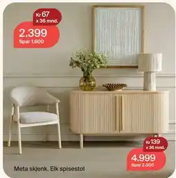 Møbelringen Meta skjenk tilbud