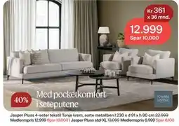 Møbelringen Jasper Pluss 4-seter, Medlemspris tilbud