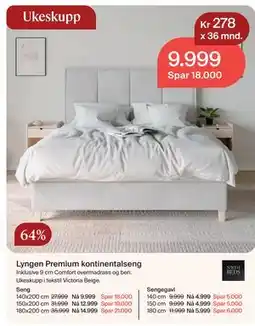 Møbelringen Lyngen Premium kontinentalseng tilbud