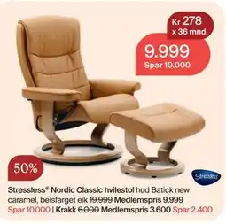 Møbelringen Stressless Nordic Classic hvilestol, Medlemspris tilbud