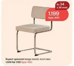 Møbelringen Rupert spisestol tilbud