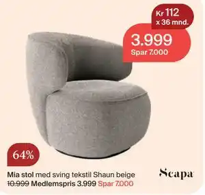 Mia stol, Medlemspris
