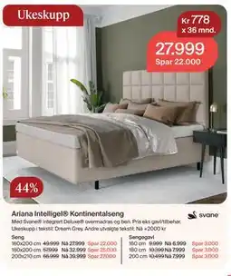 Møbelringen Ariana Intelligel Kontinentalseng tilbud