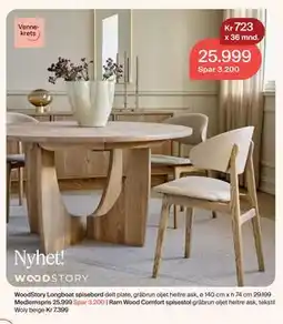 Møbelringen WoodStory Longboat spisebord, Medlemspris tilbud