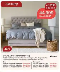 Møbelringen Deluxe Athena kontinentalseng tilbud