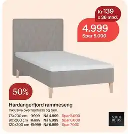 Møbelringen Hardangerfjord rammeseng tilbud