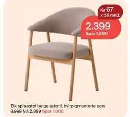 Møbelringen Elk spisestol tilbud