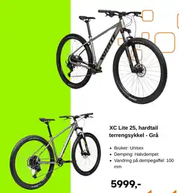 XXL Sport XC Lite 25, hardtail terrengsykkel - Grå tilbud