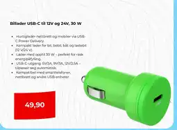 Clas Ohlson Billader USB-C til 12V og 24V, 30 W tilbud