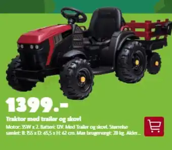 Traktor med trailer og skovl
