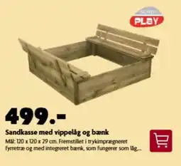 BR Leker Sandkasse med vippelåg og bænk tilbud