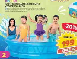 Extra Leker Intex Barnebasseng med myke vegger tilbud