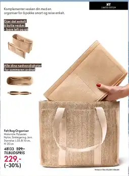 Oriflame Felt bag organiser tilbud
