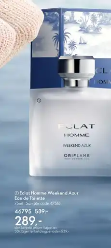 Oriflame ECLAT Homme weekend azur eau de toilette tilbud