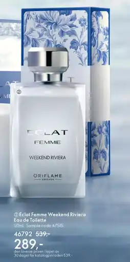 Oriflame ECLAT Femme weekend riviera eau de toilette tilbud