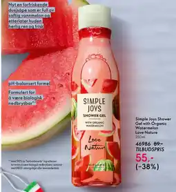 Oriflame SIMPLE JOYS Shower gel with organic watermelon love nature tilbud