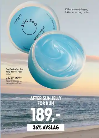 Oriflame Sun 360 after sun jelly body + face tilbud