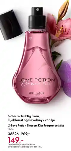 Oriflame LOVE POTION Blossom kiss fragrance mist tilbud
