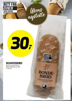 Bunnpris BONDEBRØD tilbud