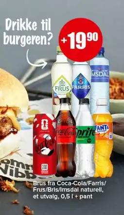 Spar Brus fra Coca-Cola/Farris/Frus/Bris/Imsdal naturell tilbud