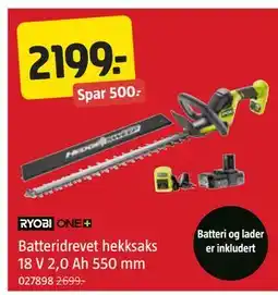 Jula Batteridrevet hekksaks 18 V 2,0 Ah 550 mm tilbud