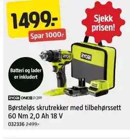 Jula Børsteløs skrutrekker med tilbehørssett tilbud