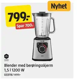 Jula Blender med berøringsskjerm 1,5 l 1200 W tilbud