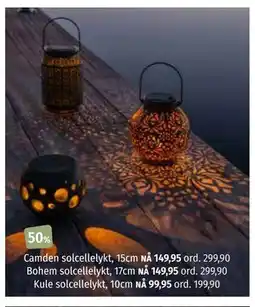 Nille Camden solcellelykt, 15cm tilbud