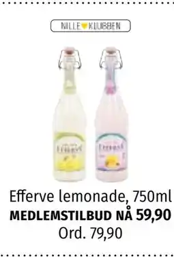 Nille Efferve lemonade, Medlemspris tilbud