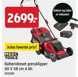 Jula Batteridrevet gressklipper 40 V 38 cm 4 Ah tilbud