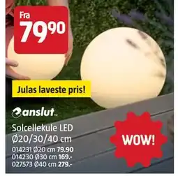 Jula Solcellekule LED Ø20/30/40 cm tilbud