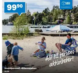 Biltema Strandparasoll Biltemapølse tilbud