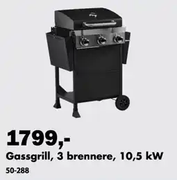 Biltema Gassgrill, 3 brennere, 10,5 kw tilbud