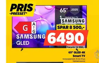 Samsung 65" qled 4k smart tv