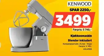 Kenwood kjøkkenmaskin blender inkludert