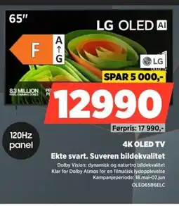 POWER LG 4K OLED TV Ekte svart. Suveren bildekvalitet tilbud