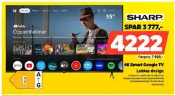POWER Sharp 4k smart google tv lekker design tilbud