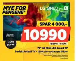 POWER LG75" 4k mini-led smart tv perfekt fotball tv - 120hz for sylskarpe bilder tilbud