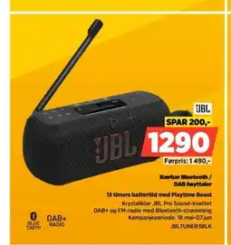 POWER JBL Bærbar Bluetooth/ DAB høyttaler tilbud