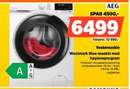POWER AEG Vaskemaskin Woolmark Blue-maskin med hygieneprogram tilbud