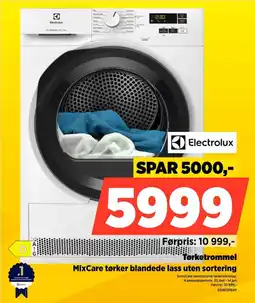 POWER Electrolux Tørketrommel MixCare tørker blandede lass uten sortering tilbud