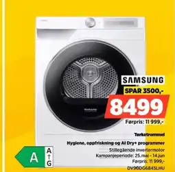 POWER SAMSUNG Tørketrommel hygiene, oppfriskning og al dry+ programmer tilbud