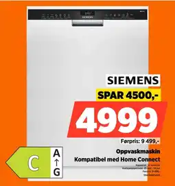POWER Siemens oppvaskmaskin kompatibel med home connect tilbud