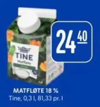 Rema 1000 Tine Matfløte 18% tilbud