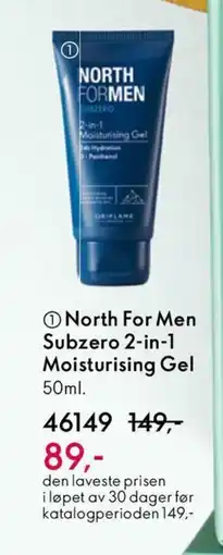 Oriflame North For Men Subzero 2-in-1 Moisturising Gel tilbud