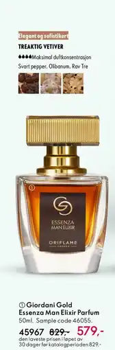 Oriflame Giordani Gold Essenza Man Elixir Parfum tilbud